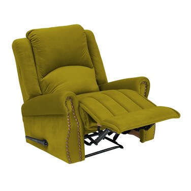 إن هاوس كرسي استرخاء هزاز منجد بالمخمل - ذهبي - NZ120