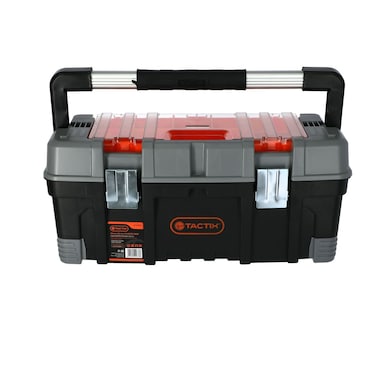 Tactix Plastic Box With Organizer, Black/Grey/Orange, 28&times;56&times;24cm