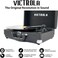 Victrola Journey Vintage Bluetooth Suitcase Vinyl Record Player Portable 3-Speed LP Turntable with Built-in Stereo Speakers Aux-In RCA Out Elegant Color (Black)