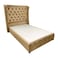 In House Lychee Velvet Bed Frame - Single - 200x100 cm - Beige