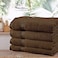 Comfy Set Of 4 Pure Cotton Hand Towel - Brown