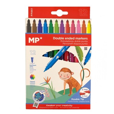 Mp Double Ended Markers Colours 12 Count