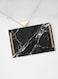 Lowha Decorative Acrylic Serving Tray With Gold Metal Handles And Marble Crack Design 20x30 cm