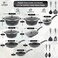 LIFE SMILE Cookware Set Granite Stone - Pots and Pans set Multi Layer Granite Non Stick Coating Cookware Sets 100% PFOA FREE, Oven Safe Cooking Sets (Black, 20 Pieces)