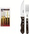 Tramontina Churrasco 4 Piece Brown BBQFork And Knife Set, Red Jumbo Serrated Edge Knives &amp; For KS Set