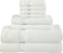 Comfy 8 Piece 100% Combed Cotton 550 GSM Highly Absorbent Towel Set - White