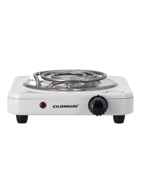 Olsenmark Single Burner Spiral Hot Plate, 1000W - Indicator light: On/Off - Over heat protection - 1 M cable with BS plug - Zinc-plated metal with plastic power spray outside - Heating eleme