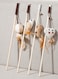 Vsell24 4PC Cat Teaser Playing Stick &amp; Feather Interactive Teasing Wand Toy Cat Teaser Catcher Exercise Playing Fun Toys Pet Supplies Play with Cat