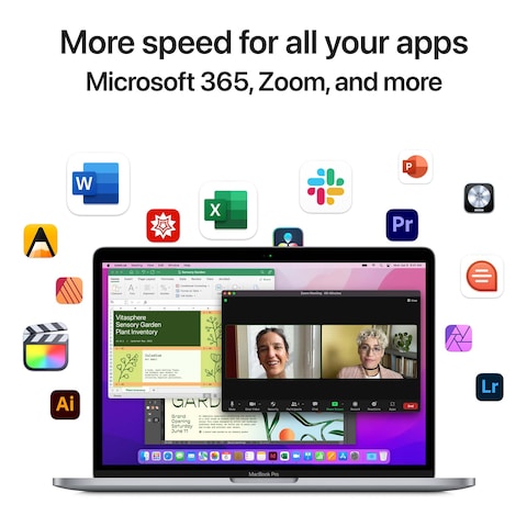 Apple MacBook Pro 13 Inch, 8GB RAM, 512GB SSD, Space Gray (M2 Chip, 8-Core CPU And 10-Core GPU, English Keyboard, MNEJ3ZS/A)
