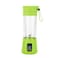 Generic-Green Plastic 2 Blades Portable Electric Juicer Cup USB Charging Fruit Vegetable Blender Smoothie Mixer Squeezer Kitchen Tool