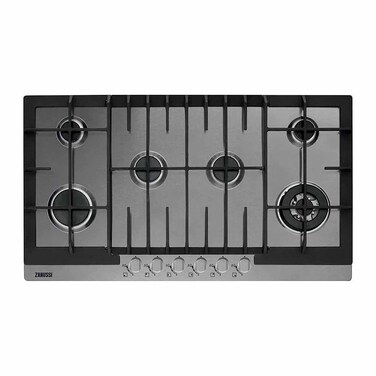 مسطح غاز زانوسي بلت ان، 6 شعلة، ستانلس ستيل، 90 سم - ZGG96624XA