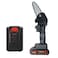 Generic-24V Lithium Battery(Two) Portable Electric Pruning Saw Rechargeable Small Electric Saws Woodworking One-handed Electric Saw Garden Logging Mini Electric Chain Saw