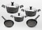 SAFLON 8 PCS SET (POTS 28+24+20 + FRYPAN 26+22) BLACK COLOR