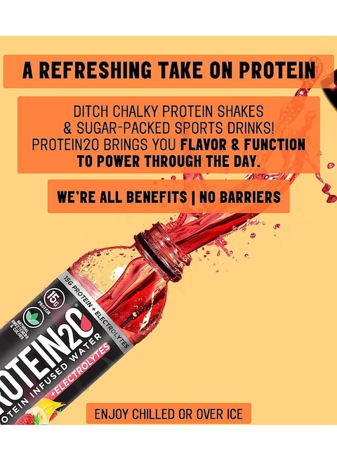 Protein2O Electrolyte Protein Infused Water Plus Electrolytes, Strawberry Banana, Protein Drink, 500ml