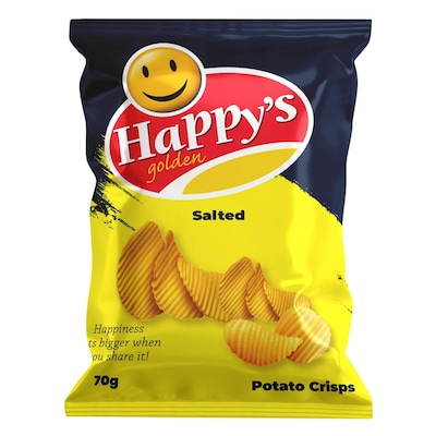 Happys Golden Salted Potato Chips 70G
