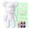 DIY CREATE YOUR OWN UNIQUE ACRYLIC FLUID POURING PAINT BEAR (9 inch - 23 cm) COMPLETE SET, colors: White, Dark-Purple, Black. Arts and Crafts, Customize Handmade Creative Birthday Gift