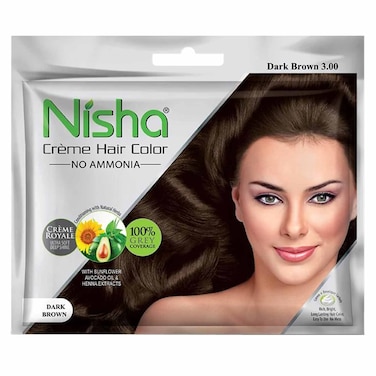 Nisha Creme Hair Colour 3.0 Dark Brown 40ml
