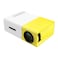 Generic - YG-300 LCD Mini Portable Projector with USB/SD/AV/HDMI Home Entertainment Projetor with inbuilt Battery- Yellow