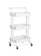 Rubik - 3-Tier Rolling Shelves Metal Cart Organizer White 87X37X45Centimeter