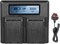 DMK Power DC-01 Dual LCD Battery Charger Compatible with Fujifilm NP-T125 and Fuji GFX 50S, GFX 50R, GFX 100, and VG-GFX1 Grip