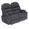 In House Velvet Double Cinematic Recliner Chair With Cups Holder - Dark Grey - NZ80