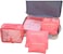Sky-Touch 6Pcs Set Travel Luggage Organizer Packing Cubes Set Storage Bag Waterproof Laundry Bag Traveling Accessories - Watermelon Red