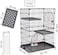 Large 2-tier cat cage, Strong quality cage, 2 Large doors with mobile spring door lock, Cat ladder, and 2 large widened floors, Indoor cat cage, suitable for multiple cats (Black, Gray)