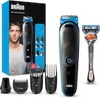 Buy Braun MGK 3245 All-in-one Trimmer 7-in-1 Beard Trimmer, Hair Clipper, Detail Trimmer, Rechargeable, with Gillette ProGlide Razor, Black/Blue in UAE