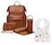 Star Babies Buy 1 Get 1 (PU Leather 6pcs Set Diaper Bag + 10pcs Disposable Bibs)