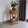 LINGWEI Small Wooden Coffee Table with Storage Rack Simple Corner Living Room Sofa Side Table Living Room Telephone Stand Flower Racks Pots Shelf