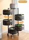 Round Rotating 5 Layer Kitchen Storage Shelf, Fruit and Vegetable Rotating Storage Basket, Kitchen Basket Organizer, Household Storage Rack for Kitchen Living Room Toilet (5 Layers)
