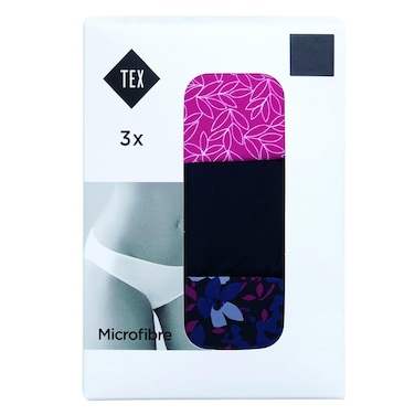 TEX Microfiber Fancy Briefs For Women Size 42/44 3 Pieces