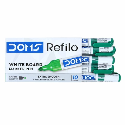 DOMS WHITE BRD MARKER PEN - GRN 10P