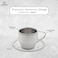 Life Smile Coffee Cup with Saucer Set of 6 - 18/10 Pure Stainless Steel - Double Walled Tea Cups Vacuum Insulated - Heat Resistant Handle - Dishwasher Safe - 200 ml
