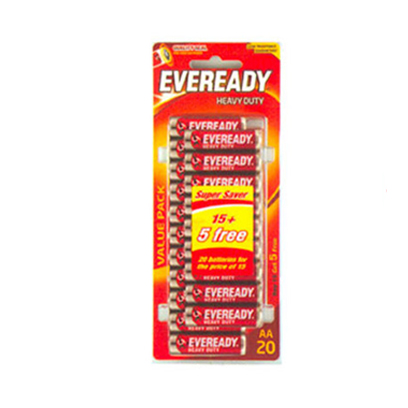Eveready Heavy Duty Type AA Alkaline Battery 15+5 Free