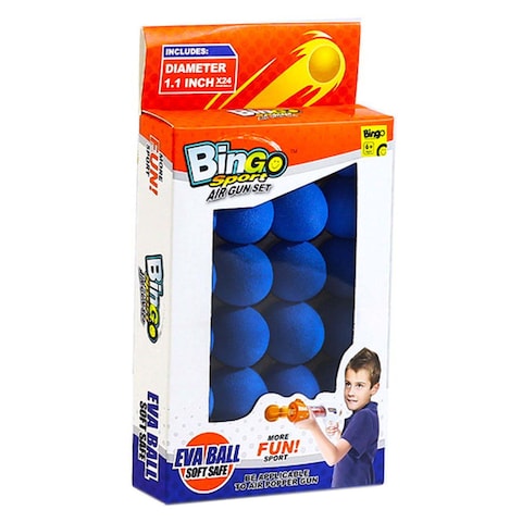 Bingo Sport Air Gun Foam Ball - 1.1 Inch - 24 Ball - Blue
