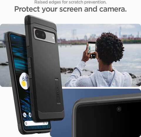 Spigen Tough Armor designed for Google Pixel 7 case cover with Extreme Impact Foam - Black
