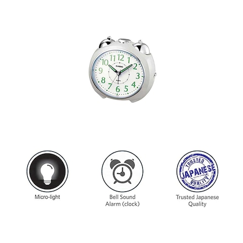 Casio Analog Alarm Clock - White - TQ-369-7DF 
