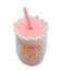 Pineapple-Shaped Drinkware Tumbler for Cold Beverages with Reusable Straw Light Pink 450ml