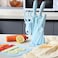 7 Sets of Wheat Straw Knives, Household Stainless Steel Fruit Kitchen Knives, Kitchen Knives(Blue)