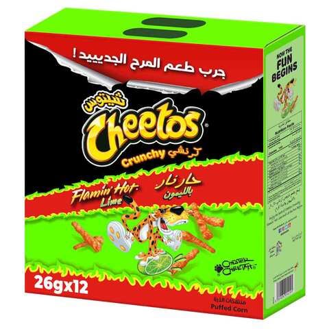 Cheetos Crunchy Flamin Hot Lime Cheese Flavored Snacks 26g