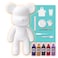 DIY CREATE YOUR OWN UNIQUE ACRYLIC FLUID POURING PAINT MONEY SAVING BEAR (13 inch - 33 cm) COMPLETE SET, Colors: Dark-Purple, Gold, Black, Rose-Red, Light-Purple, Fun Creative Gift