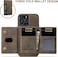 Excuse Premium Case For iPhone 14 Pro Max, Leather Phone Case Back Cover Magnetic Detachable Trifold Wallet Card Holder For iPhone 14 Pro - Coffee