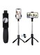 K6 - Tripod Extendable Selfie Stick With Bluetooth Remote Black