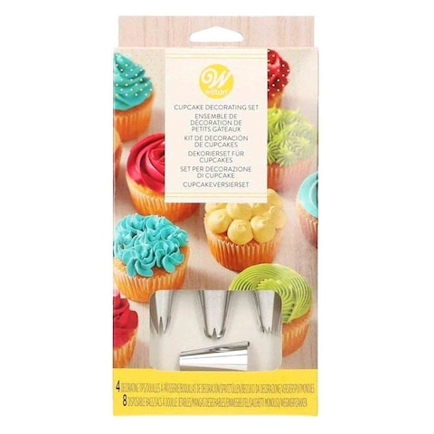 Wilton Cupcake Decorating Set White And Silver 12 PCS