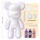 DIY CREATE YOUR OWN UNIQUE ACRYLIC FLUID POURING PAINT BEAR (7 inch - 18 cm) COMPLETE SET, Colors: Purple, Black, Light-Pink. Arts and Crafts, Customize Handmade Creative Birthday Gift
