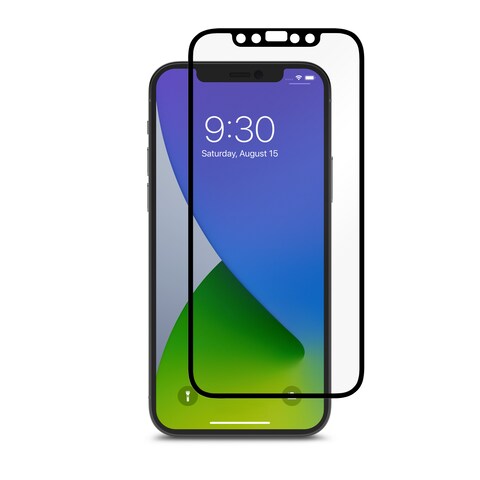 Moshi iVisor Anti Glare Apple iPhone 12 / 12 Pro Screen Protector - Edge-to Edge Screen Protection, 2x Stronger than Glass, Anti Scratches Anti Shatter, Easy Install  - Matte w/ Black Frame