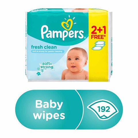 Pampers Baby Wipes, 64 Wipes - Pack of 2+1