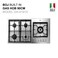 BOJ GH 4191X, 5 Burner Built In Stainless Steel Gas HOB With Auto Ignition, Safety Device, 4 Gas Burners + 1 Triple Flame Wok Burner, Cost-Iron Pan Support, Made In Italy