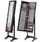 Comfy - Stylish Full Length Jewellery Cabinet with Mirror - Black